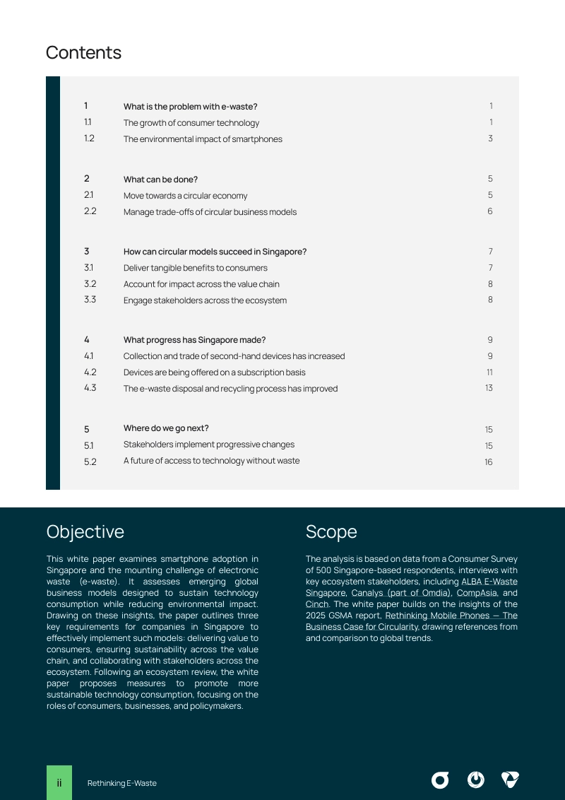 Rethinking E-Waste White paper - Table of Contents